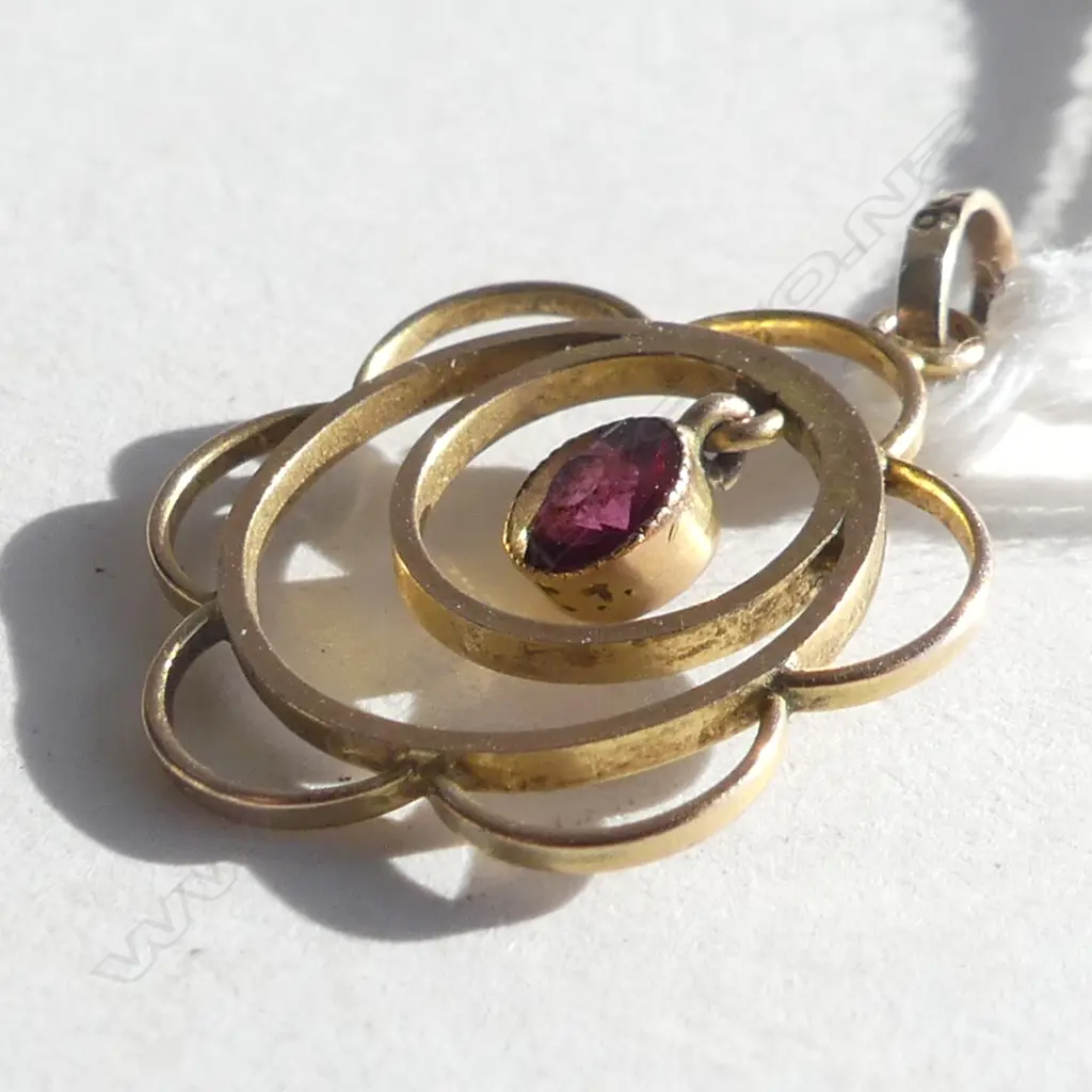 9CT AMETHYST VINTAGE PENDANT  (20691) Image 1++