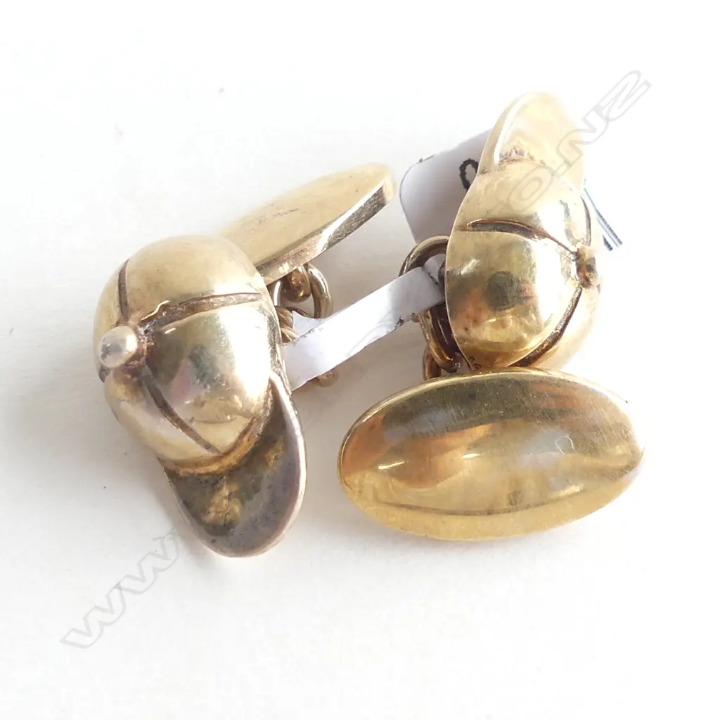 PR BASEBALL CAP GOLD PLATED CUFFLINKS 12.8GMS Image 1++