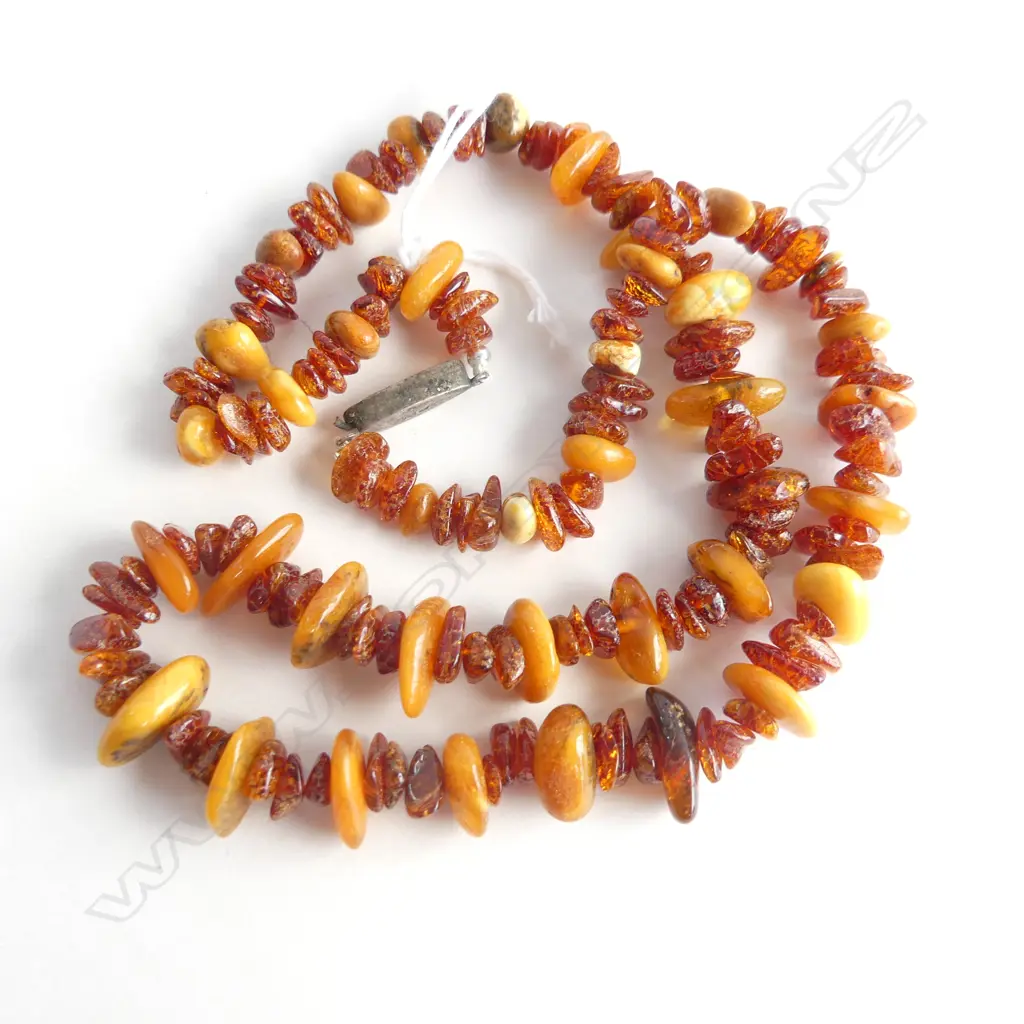 BUTTERSCOTCH AMBER BEADS - OLD STG CATCH - RESTRUNG  Image 1++