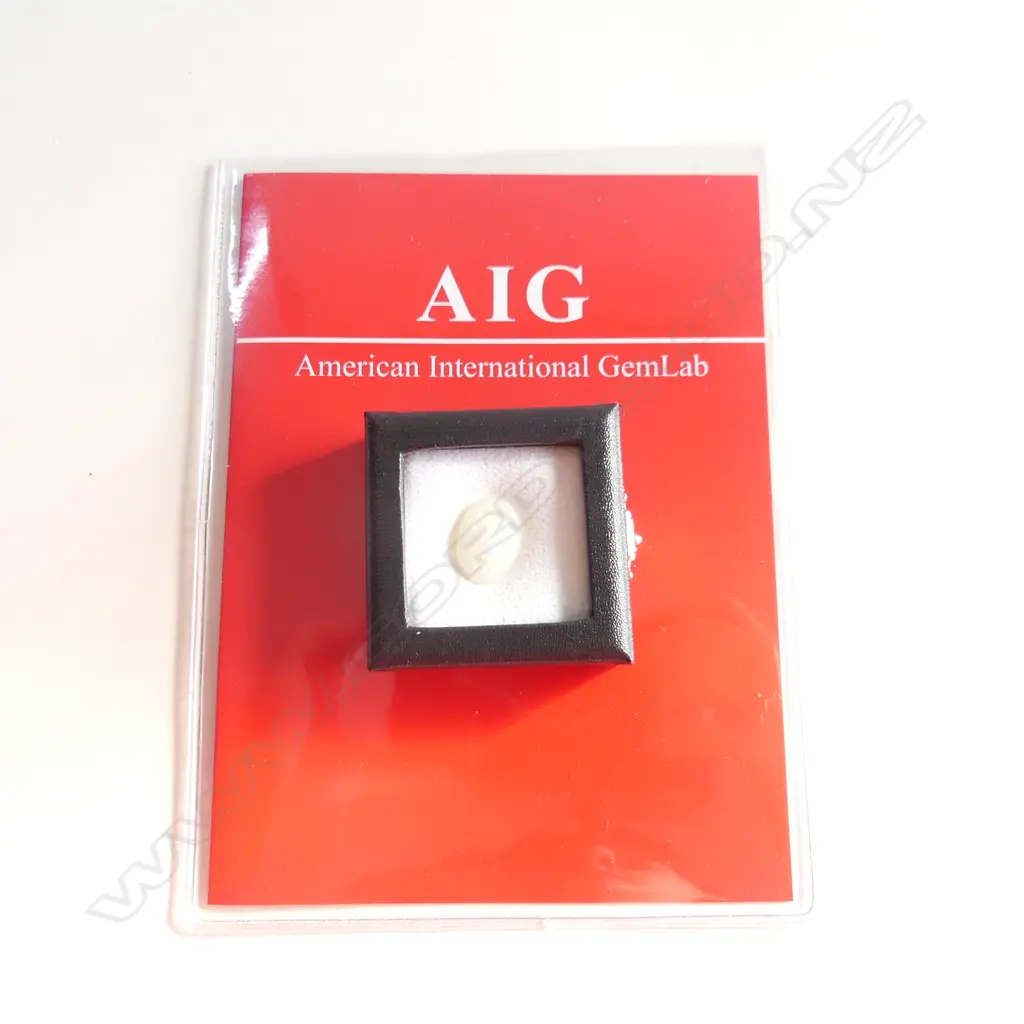 LG WHITE OVAL OPAL STONE, WITH AIG  GEMLAB REPORT Image 1++