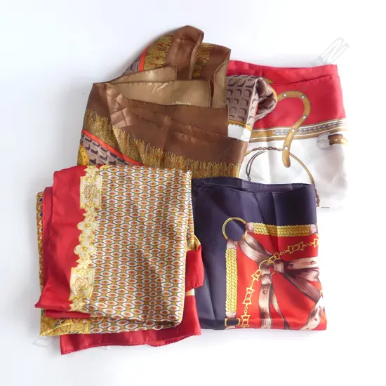 4 VINTAGE SCARVES 