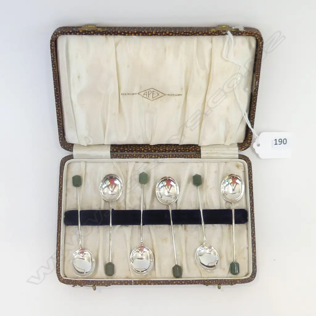 SET 6 NZ STG SILVER COFFEE SPOONS- IN ORIGINAL BOX Image 1++