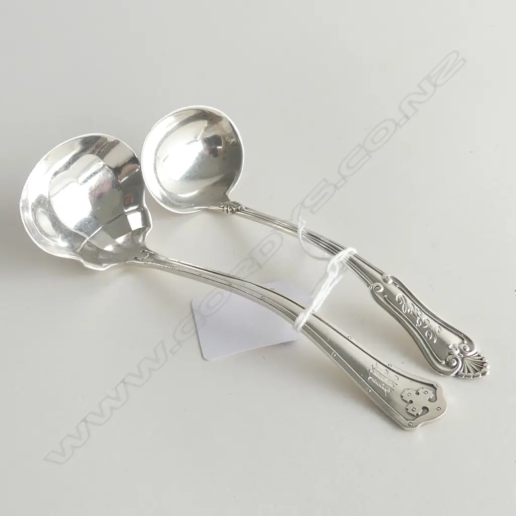 2 AMERCIAN SILVER SAUCE LADLES 52gms Image 1++