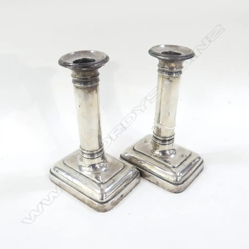PR STG SILVER CANDLESTICKS SHEFFIELD 1907 H.155mm Image 1++