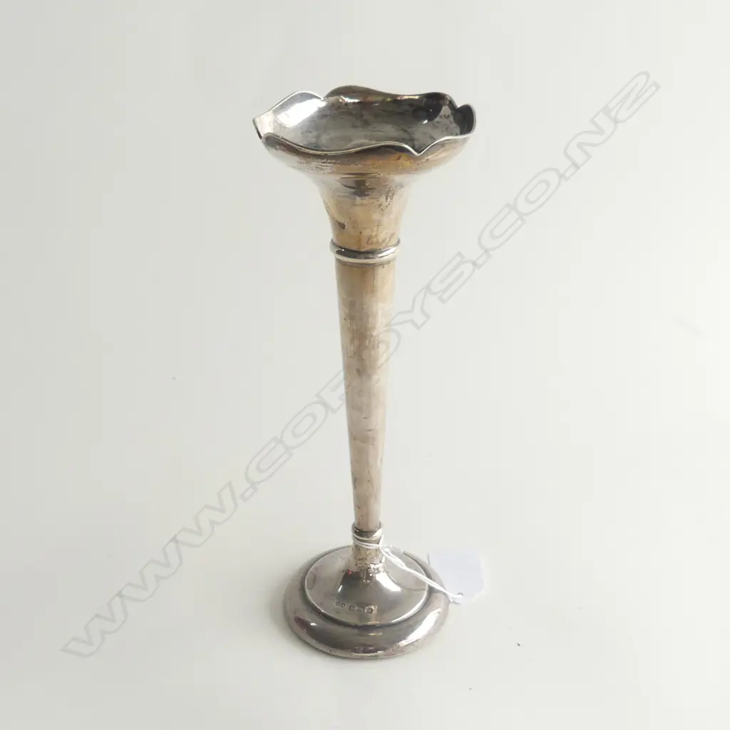 SILVER TRUMPET VASE BIRMINGHAM 1914. H.230mm Image 1++