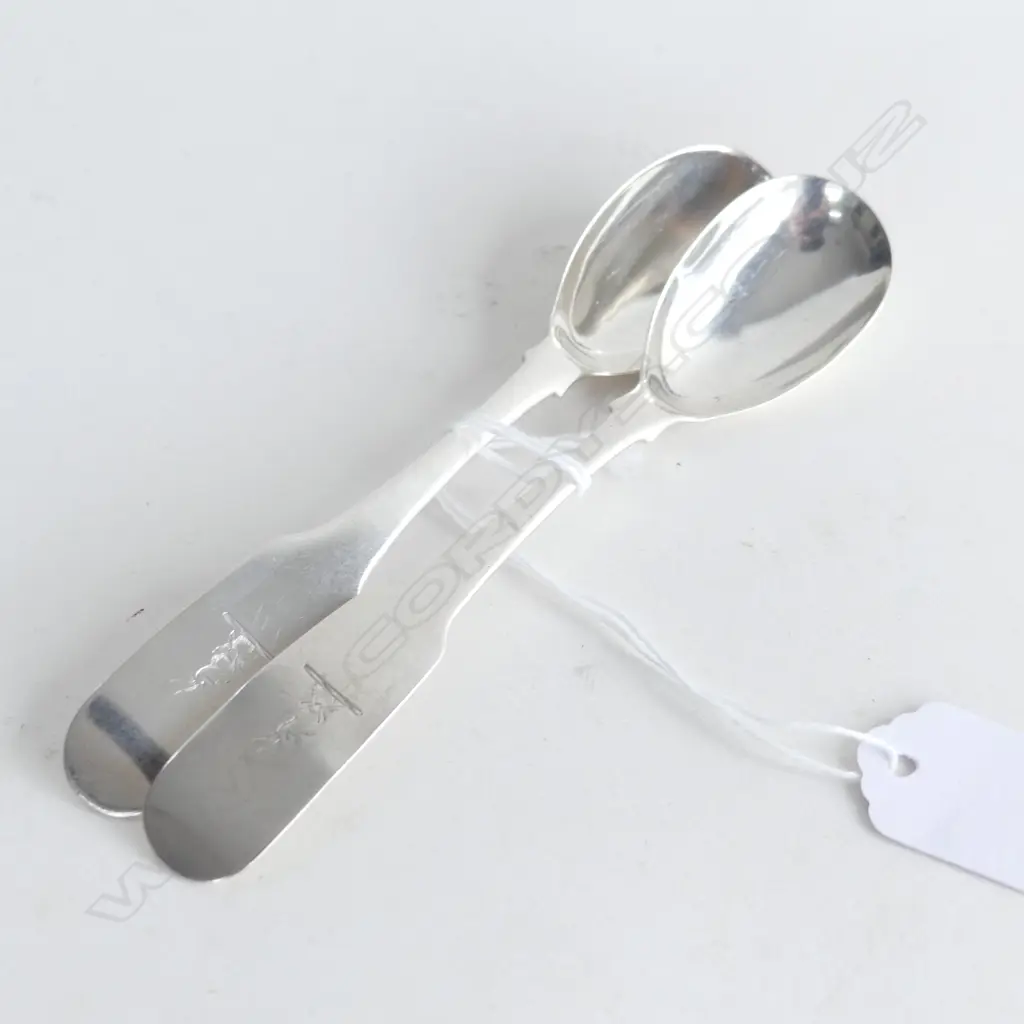 PR GEO. III IRISH DUBLIN SILVER MUSTARD SPOONS BY Samuel Neville Image 1++