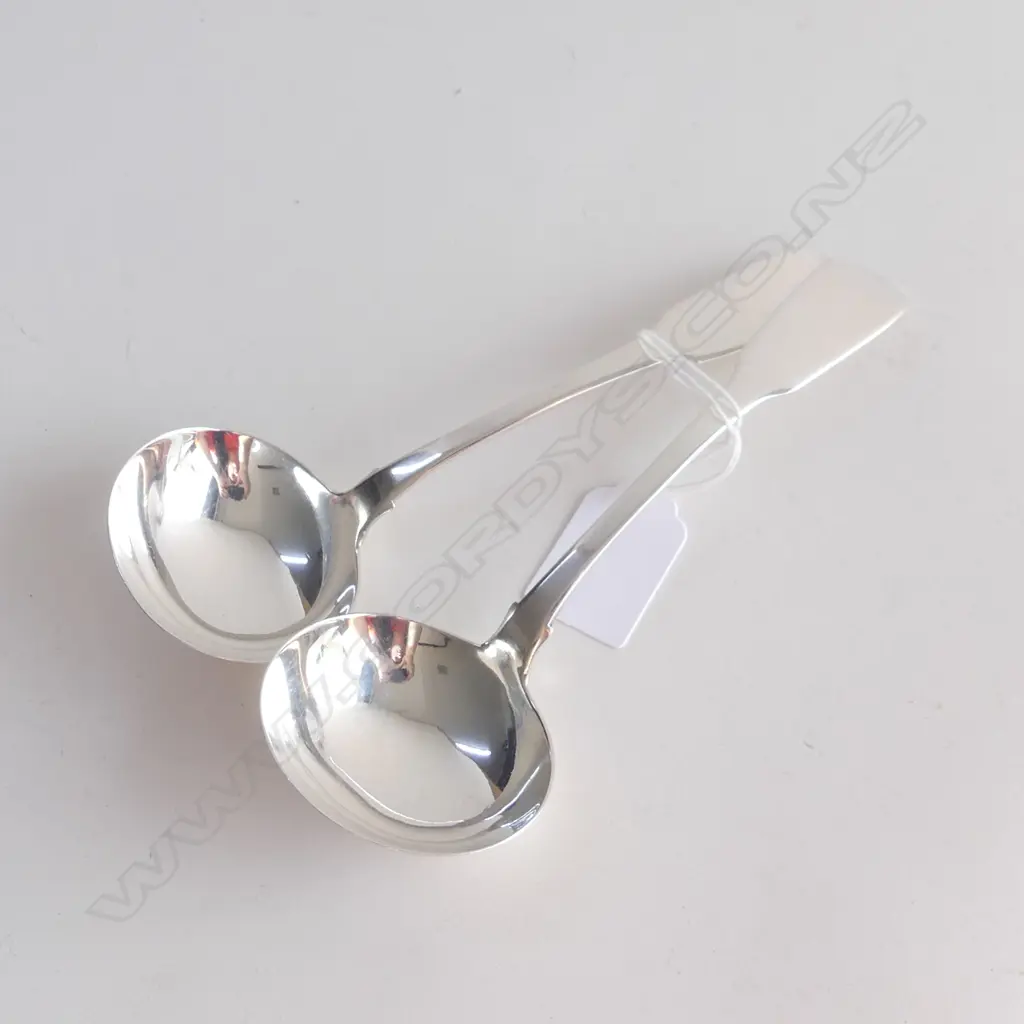 PR GEO. IV SILVER SILVER SAUCE LADLES London 1827 by John Meek 84gms. Image 1++