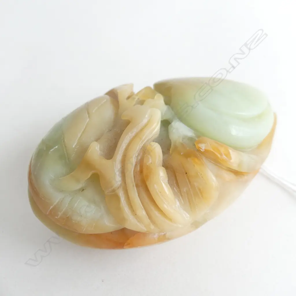 CHINESE JADE CARVED HANDLING  L. 90MM Image 1++