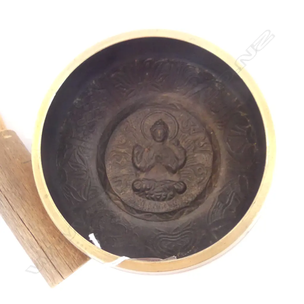 TIBETAN BRONZE SINGING BOWL DIA 130MM Image 1++