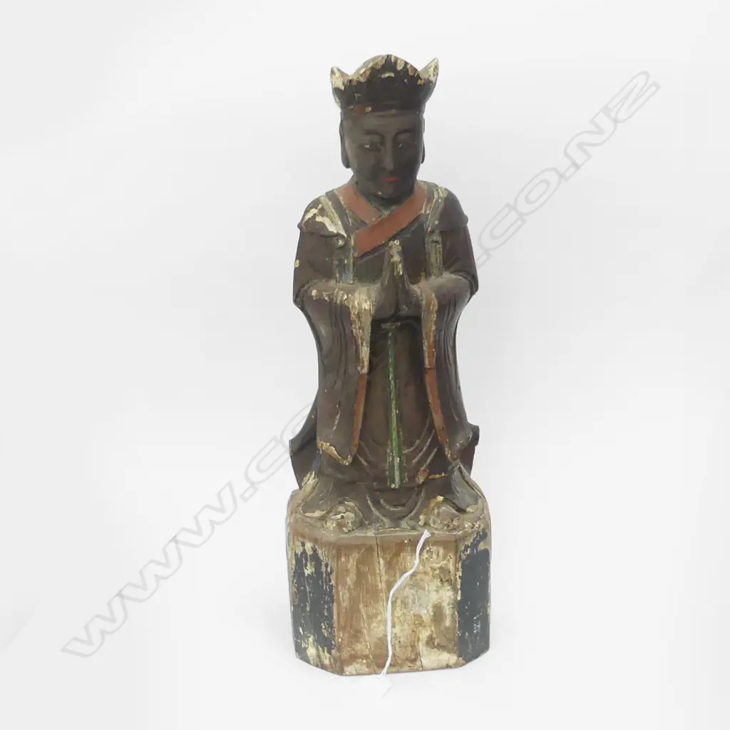 LGE CARVED WOODEN ORIENTAL FIGURE H.440mm Image 1++