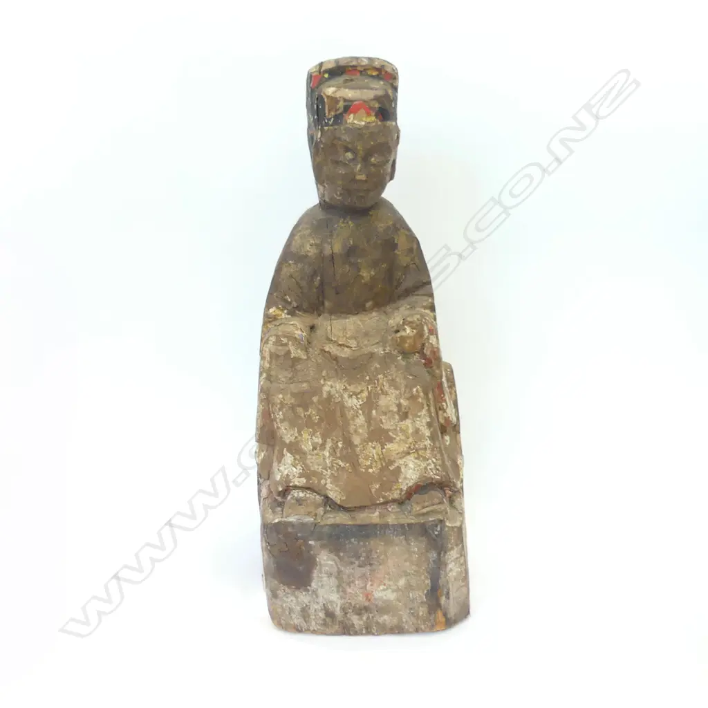 LGE CARVED WOODEN ORIENTAL FIGURE H.350mm Image 1++