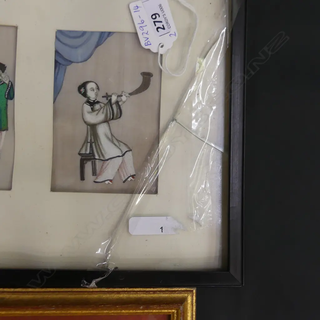 2 ORIENTAL FRAMED PRINTS (GLASS IN ONE A/F) [[T Image 1++