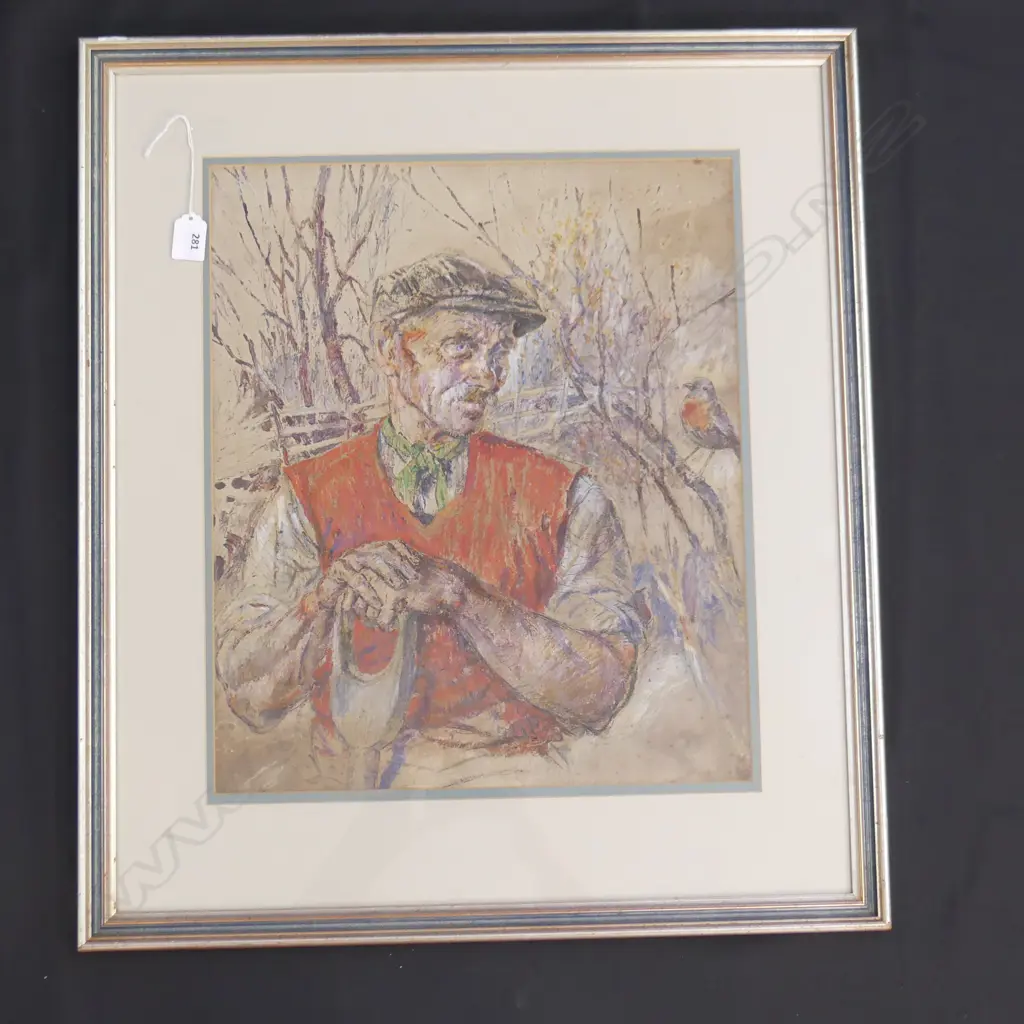 CLAUDE BENDALL R.A. (UK 1891-1970), THE ROBIN'S SONG, WATERCOLOUR & GOUACHE ON PAPER. 470 x 390mm Image 1++