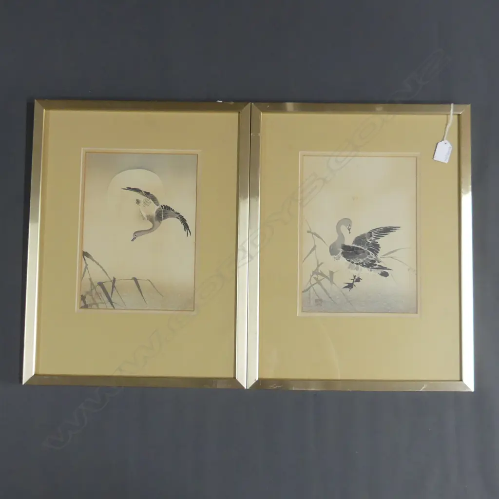 2 CHINESE PICTURES FLYING BIRDS 480 BY 370MM Image 1++
