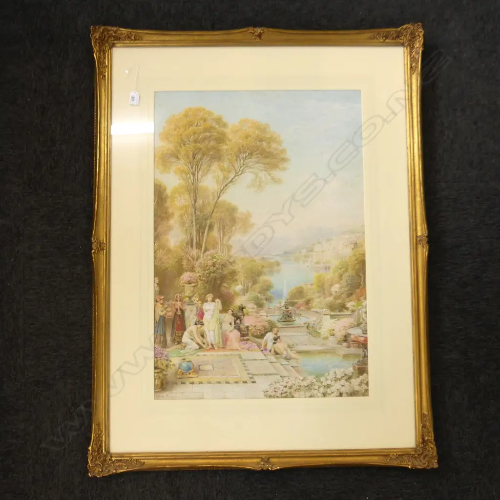 E. WAKE COOK LGE ROMANTIC CLASSICAL SCENE W/C 785x535mm Image 1++