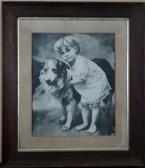 UNKNOWN (UK), Child with Dog, Lithograph, 500mm x 400mm Image 1++
