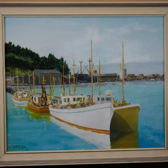 SEAGAR, W.K. (NZ), Fishing Boats, Wellington, Oil on board, signed & dated 1973, 500mm x 600mm