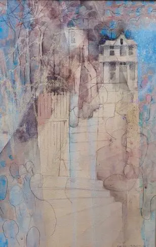 McLAUCHLAN, Cherie (NZ 1948-1992), Ascent, W/C, signed & dated 1979, 560mm x 360mm Image 1++