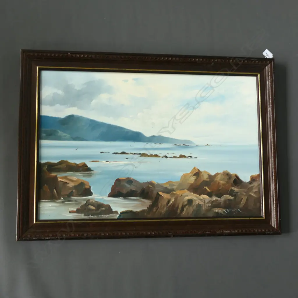 McALISTER, P.O. (NZ), From Breaker Bay, Wellington, Oil on board, signed, 470mm x 720mm... Image 1++