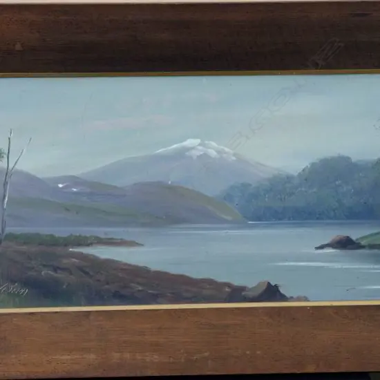 WREN, Paul (NZ 1875-1953), Lake Ada, Oil on board, signed, 250mm x 600mm