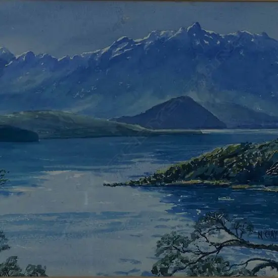 CLAYTON, N (NZ), Southern Alps, W/C, signed, 310mm x 570mm