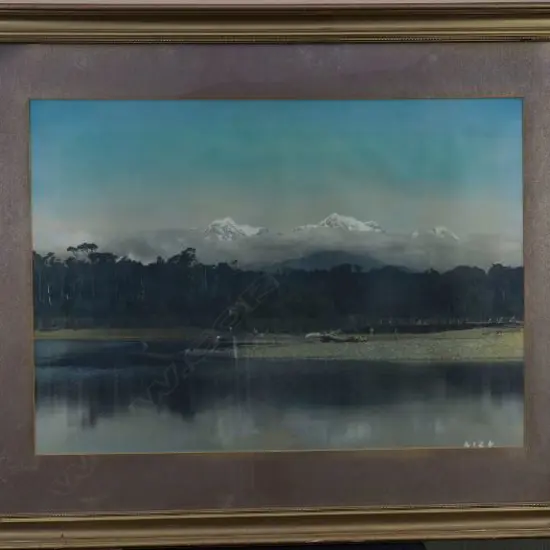 UNKNOWN Artist (NZ A48), Southern Alps, c.1900 Handcoloured photo, c.1900, 380mm x 540mm