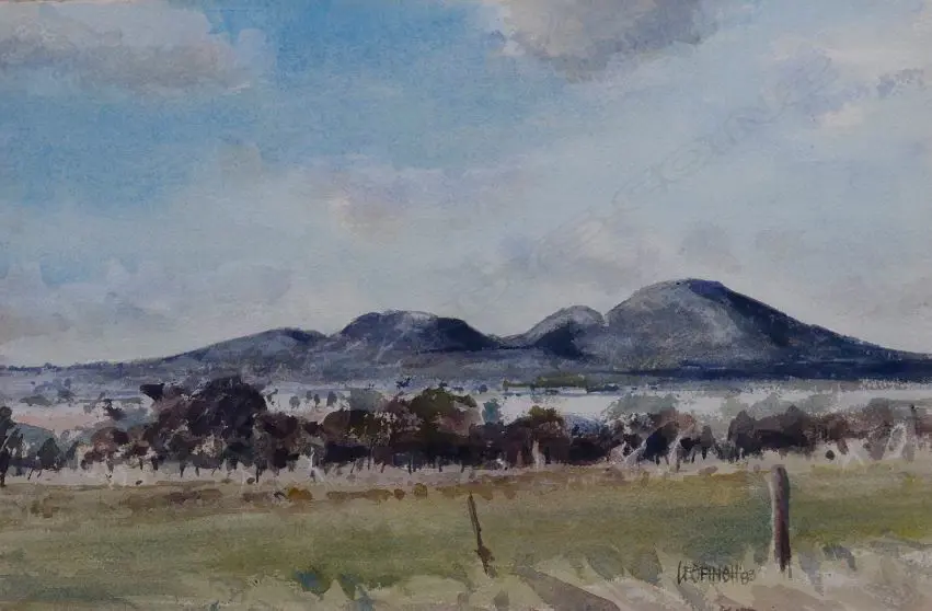 FINCH, Les (NZ 1940-), Country Landscape, Victoria, W/C, signed & dated 1983, 360mm x 560mm Image 1++