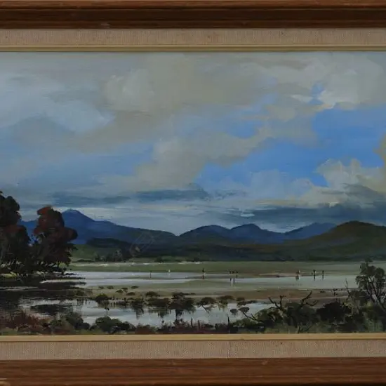 LUCKMAN, Frederick Russell (NZ 1934-2008), From Moana Point, Whangamata, Oil on board, signed, 300mm x 600mm