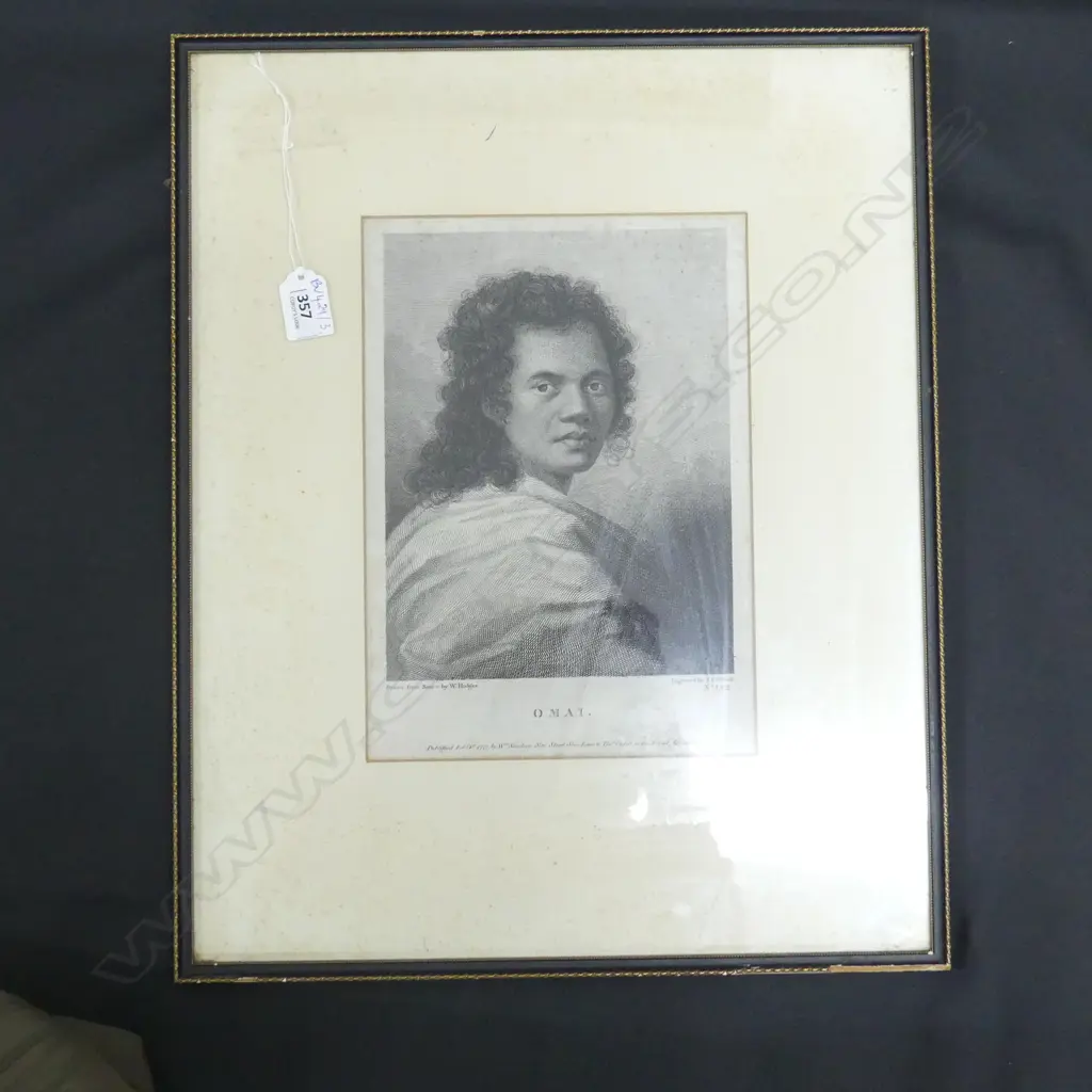 LATE 18thC PORTRAIT ETCHING 'OMAI' 270x195mm Image 1++