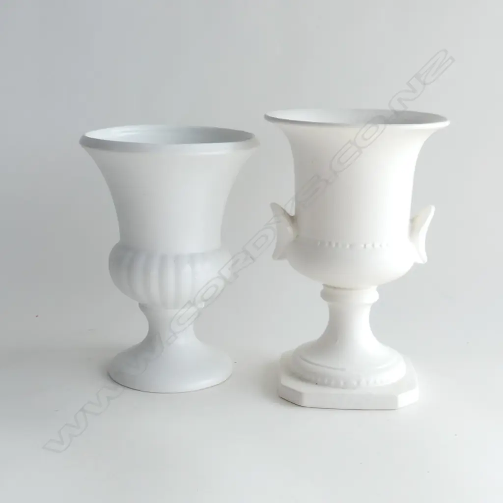 CROWN LYNN WHITE VASE & TITIAN WHITE VAse 200mm tallest Image 1++