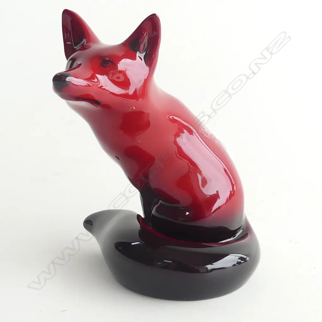 ROYAL DOULTON FLAMBE FOX SIGNED 'FM' FRED MOORE H.110mm... Image 1++