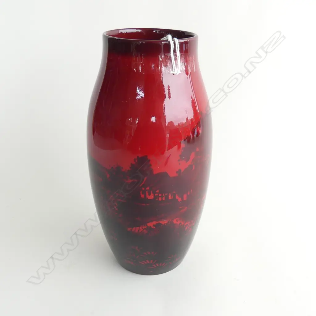ROYAL DOULTON FLAMBE VASE SIGNED NOKE H.230mm... Image 1++
