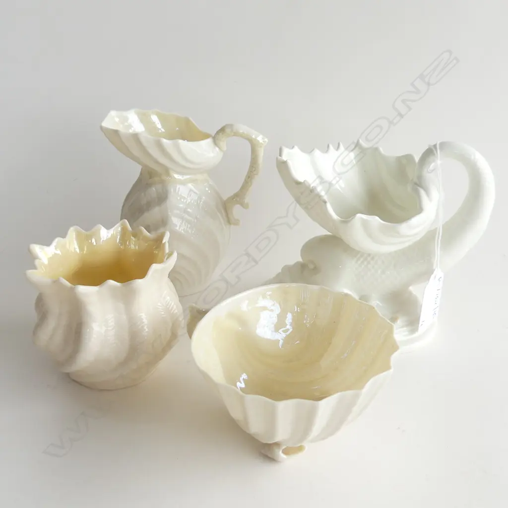 4 PCES CHINA; 3x BELLEEK + ROYAL WORCESTER WHITE FISH DISH H.105mm Image 1++
