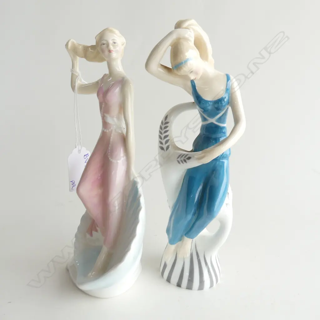 2 ROYAL DOULTON FIGURINES; SEA SPRITE & WOOD NYMPH H.185mm Image 1++
