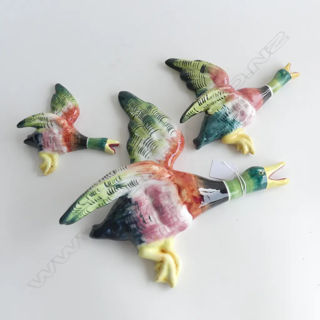TRIO OF ITALIAN CERAMIC WALL DUCKS AF (repairs).270mm Image 1++