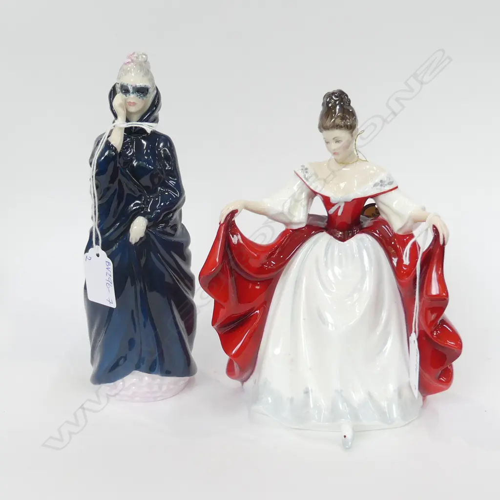 2 ROYAL DOULTON LADY FIGURINES; MASQUERADE (H. 225MM) & SARA (H. 210MM) Image 1++