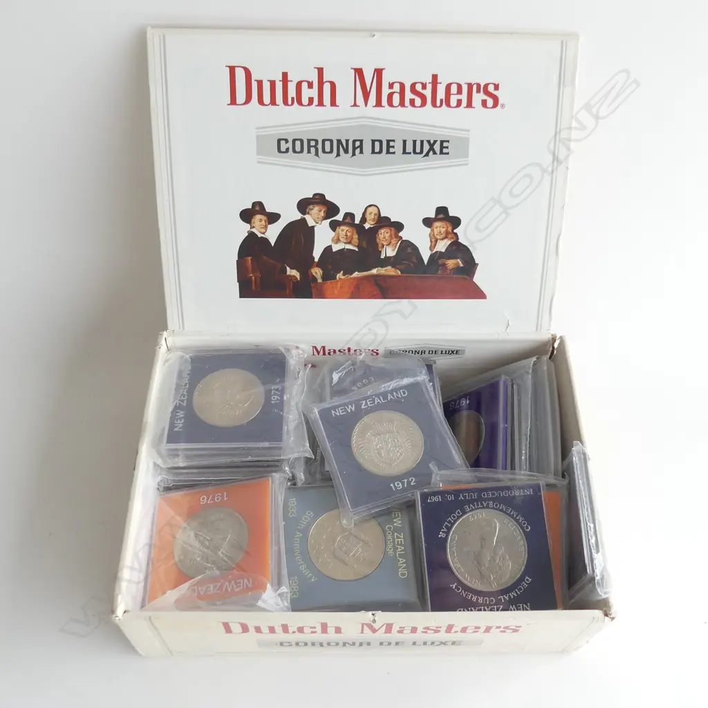 BOX ASST. NZ COMMEMORATIVE DOLLAR COINS Image 1++