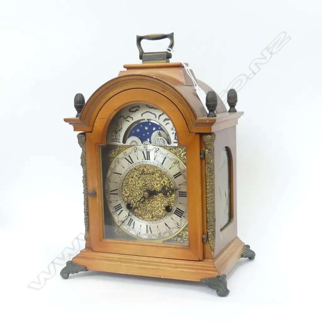 FRENCH STYLE WOODEN MANTLE NIGHT & DAY CLOCK H. 300MM (WORKING) Image 1++