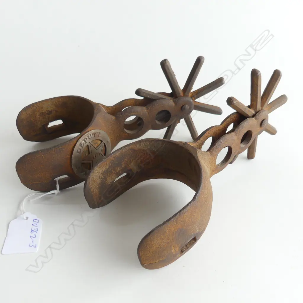 PR STEEL SPURS WITH PLAQUE 'DEPUTY US MARSHALL L.190mm Image 1++