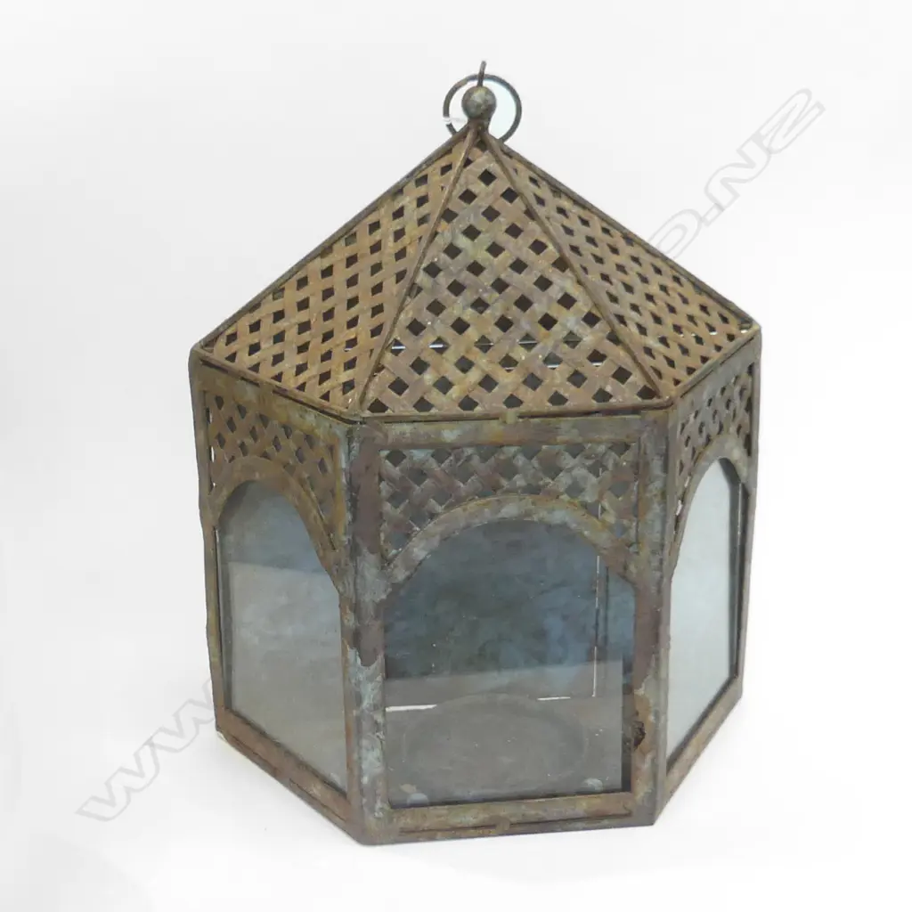 OLD METAL OUTDOOR LANTERN H. 310MM Image 1++
