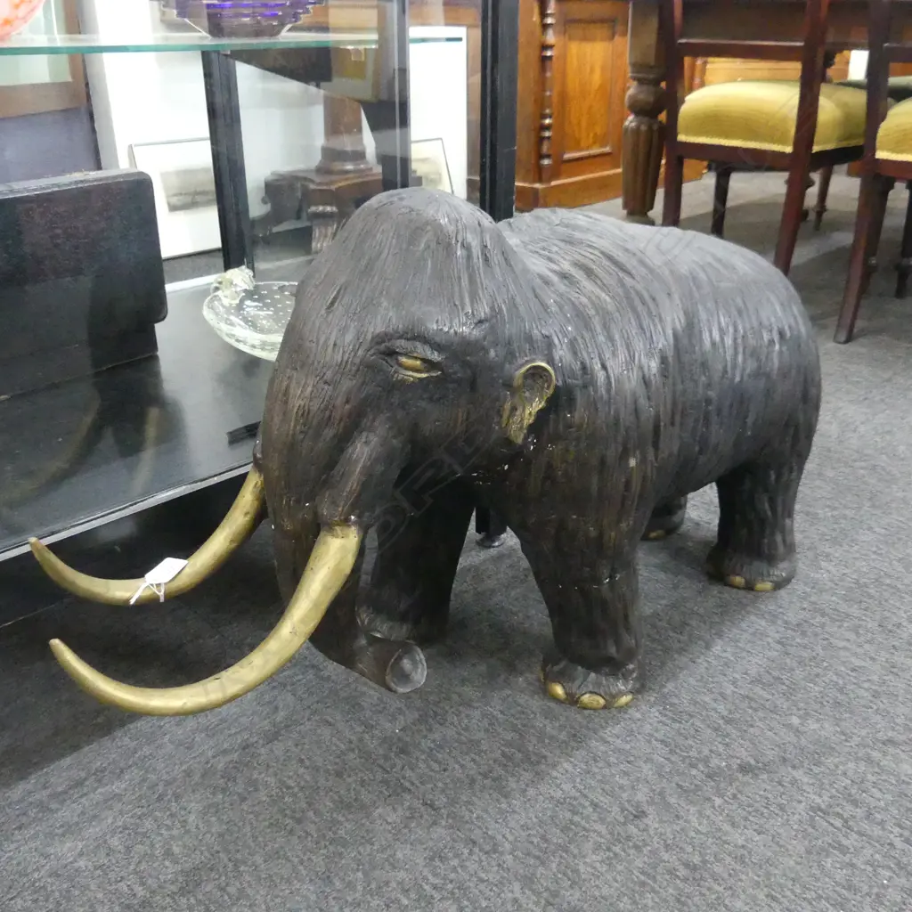 LARGE BRONZE WOOLY MAMMOTH L.920  H. 550MM Image 1++