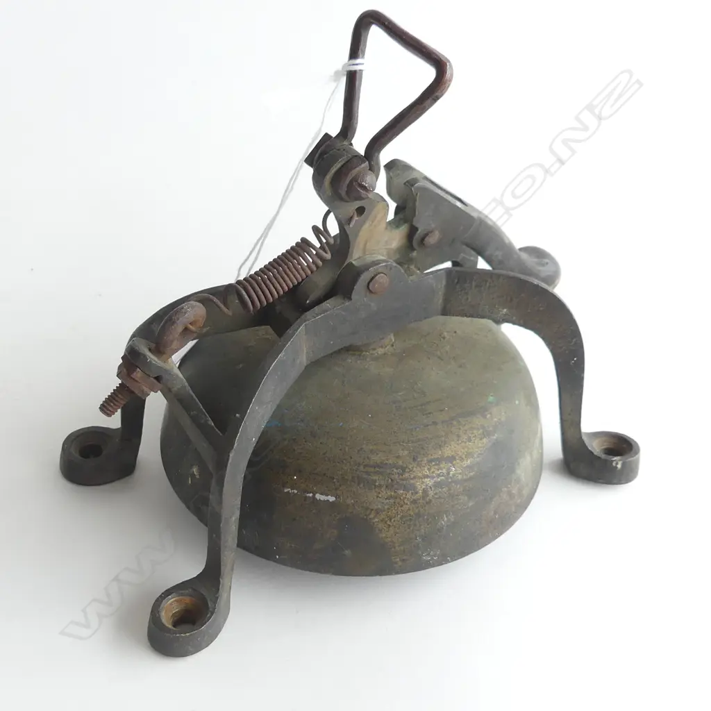 ANTIQUE WALL MOUNTED BRASS BELL L. 170MM Image 1++