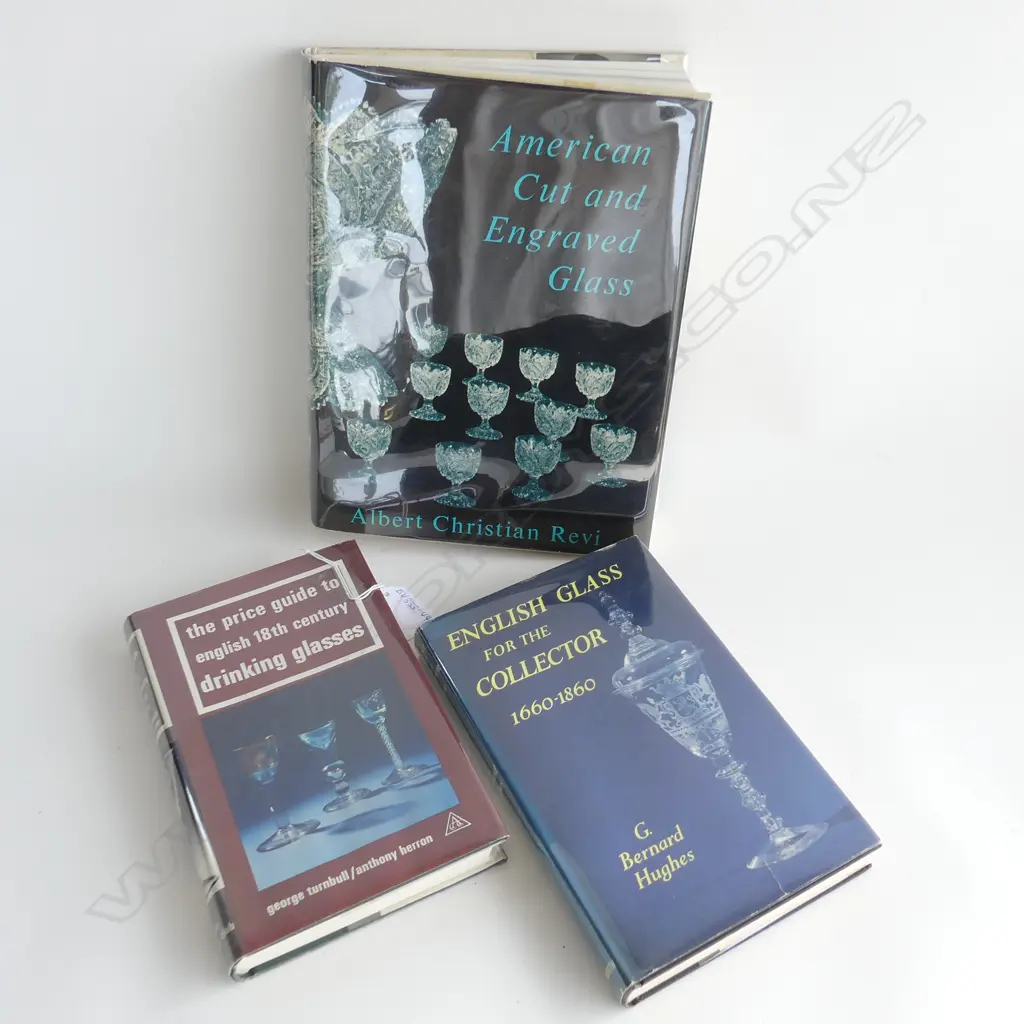 3 REFERENCE BOOKS ON ANTIQUE GLASS COLLECTING: English Glass for the Collector 1660-1860 + Image 1++
