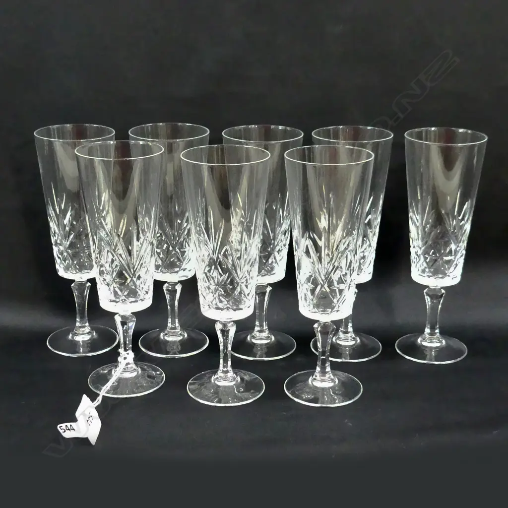 8 CUT CRYSTAL CHAMPAGNE FLUTES H. 170MM Image 1++