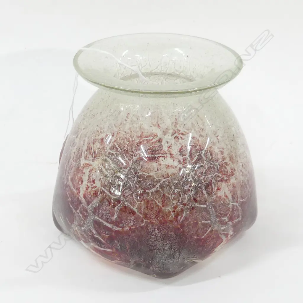 GERMAN DECO 1930s WMF IKORA ART GLASS VASE H.115mm Image 1++
