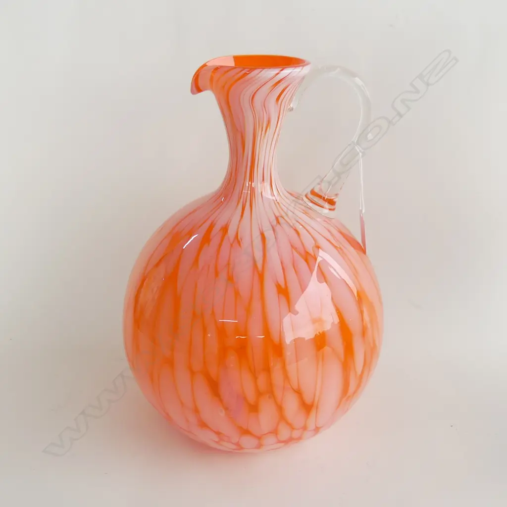 LARGE ORANGE ART GLASS BOTTLE VASE H.300mm Image 1++