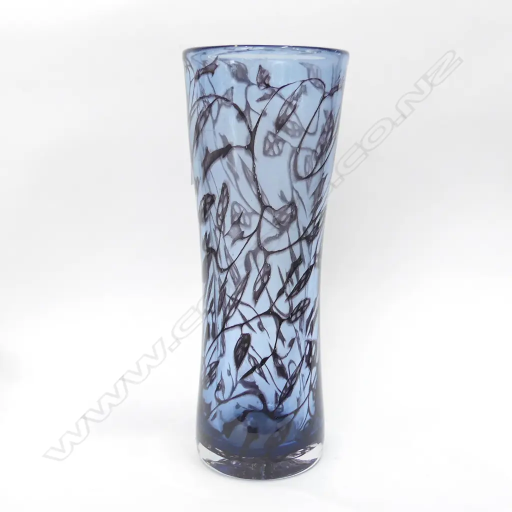 TALL KOSTA BODA PURPLE ART GLASS VASE SIGNED TO BASE H.360mm Image 1++