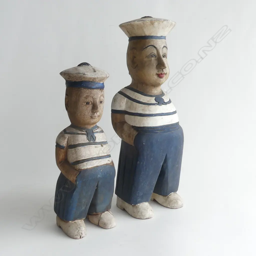 PR CARVED WOODEN SAILOR FIGURES H.390 / 290mm Image 1++