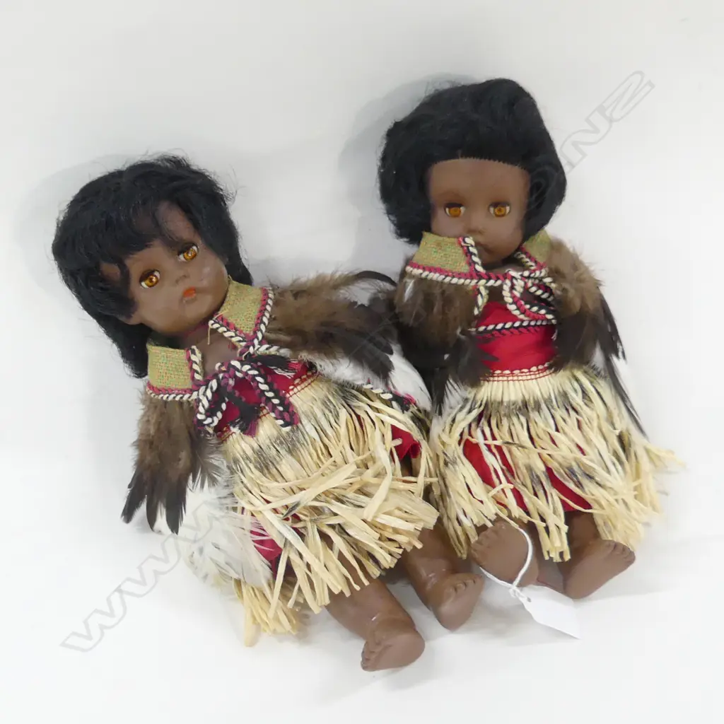 PR VINTAGE DOLLS IN TRADITIONAL MAORI COSTUME  H 300MM Image 1++
