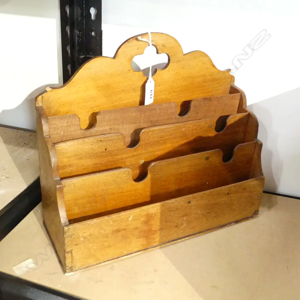 ANTIQUE WOODEN LETTER RACK W.300mm Image 1++